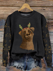 Christmas Dog Print Sweatshirt