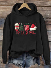 Christmas 'Tis The Season' Print Hoodie