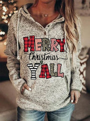 Christmas Print Long Sleeve Hoodie