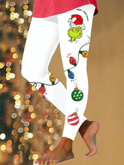 Merry Christmas CartoonPrint Leggings