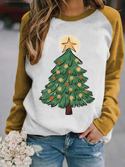 Christmas Tree Print Sweatshirt