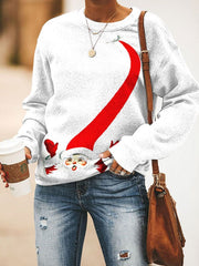 Santa Printed Crew Neck Sweatshirt