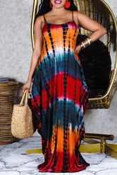 Tie Dye Pocket Detail Cami Maxi Dress