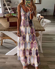 Geo Print Cami Maxi Dress