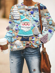 Pink Santa Print Sweatshirt