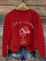 Merry Christmas Print Crew Neck Sweatshirt