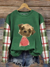 Christmas Dog Print Sweatshirt