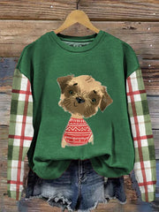 Christmas Dog Print Sweatshirt