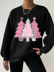 Christmas Tree Print Long Sleeve Sweatshirt