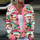Cute Santa Claus Christmas Sweater Cardigan