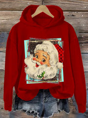 Merry Chrismas Print Crew Neck Sweatshirt