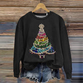 Rainbow Christmas Tree Art Printed Sweatshirt