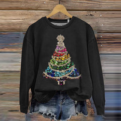 Rainbow Christmas Tree Art Printed Sweatshirt