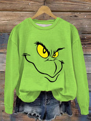 Christmas Cartoon Print Casual Sweatshirt