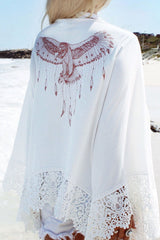 Fashion Vacation Print Patchwork Swimwears Cover Up