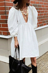 Fashion Sexy Solid Split Joint V Neck Princess Dresses