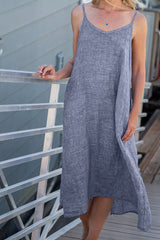 Fashion Casual Solid V Neck Sling Dresses