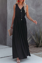 Fashion Street Solid Patchwork Slit V Neck Irregular Dresses