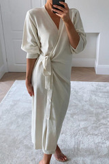 Fashion Solid Patchwork Straight Dresses