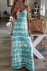 Casual Print Patchwork Spaghetti Strap Straight Dresses