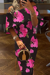 Fashion Print Off the Shoulder Trumpet Mermaid Dresses(7 Colors)