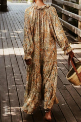 Casual Print V Neck Straight Dresses