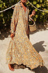 Casual Print V Neck Straight Dresses