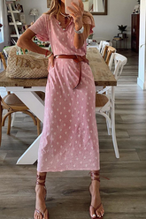 Casual Print Patchwork V Neck Straight Dresses