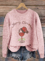 Merry Christmas Print Crew Neck Sweatshirt