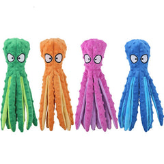 Pet Unstuffed Plush Toy Octopus Crinkle Paper Squeaker