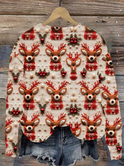 Christmas Print Casual Long Sleeve Sweatshirt