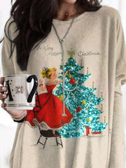 Retro A Very Merry Christmas With Pockets Print Dress