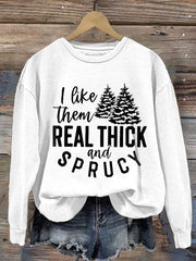 Women's Retro Christmas Print Long Sleeve Sweatshirt