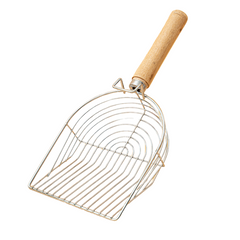 Wooden Hang Metal Stainless Steel Cat Litter Scoop