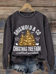 Griswold & Co Est 1989 Christmas Tree Farm Print Casual Sweatshirt