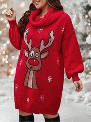 Ladies Casual High Neck Christmas Dress