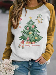 Christmas Tree Print Sweatshirt