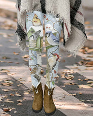 Christmas Snowman Bird Casual Leggings