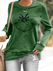 Christmas Face Print Sweatshirt