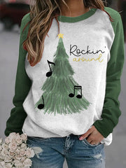 Rocking Around The Christmas Tree Gradient Print Sweatshirt