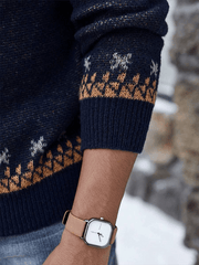 Christmas Pattern Color Block Sweater