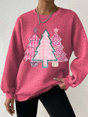 Christmas Tree Print Long Sleeve Sweatshirt