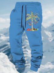 Christmas Palm Tree Print Sweatpants