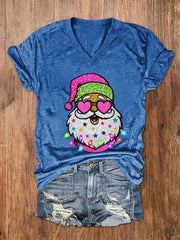 Shiny Santa Print T-Shirt