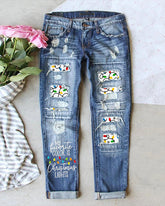 Christmas Lights Print Loose Casual Pants