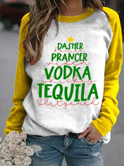 Funny Christmas Dasher Dancer Prancer Vixen Comet Cupid Donner Blitzen Rudolphr Printed Sweatshirt