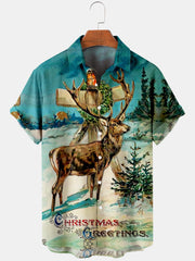 Christmas element large short sleeve shirt