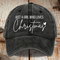 Unisex Just A Girl Who Loves Christmas Printed Hat