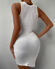 Sleeveless Ruched Casual Tank Dress