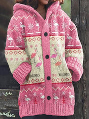 Christmas Flamingo Knit Jacket